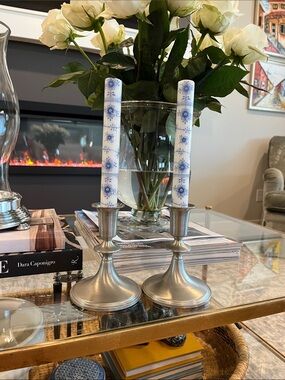 Pair of beautiful Pewter candle holders